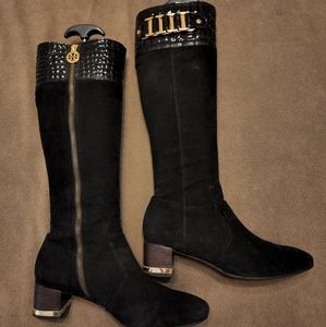 Tory Burch Black Suede Boots 9.5